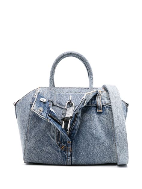 givenchy mini antigona lock denim tote bag.